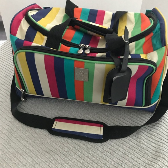 Jenni Chan Handbags - Jenni Chan Striped Duffle Bag Carryon Tote